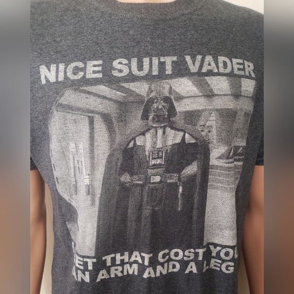 Gray Star Wars Darth Vader Fun Graphic T-Shirt- Sz M - Picture 7 of 8